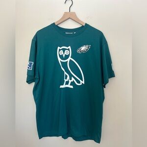 NWT Philadelphia Eagles OVO x NFL T-Shirt XL Green Drake Owl